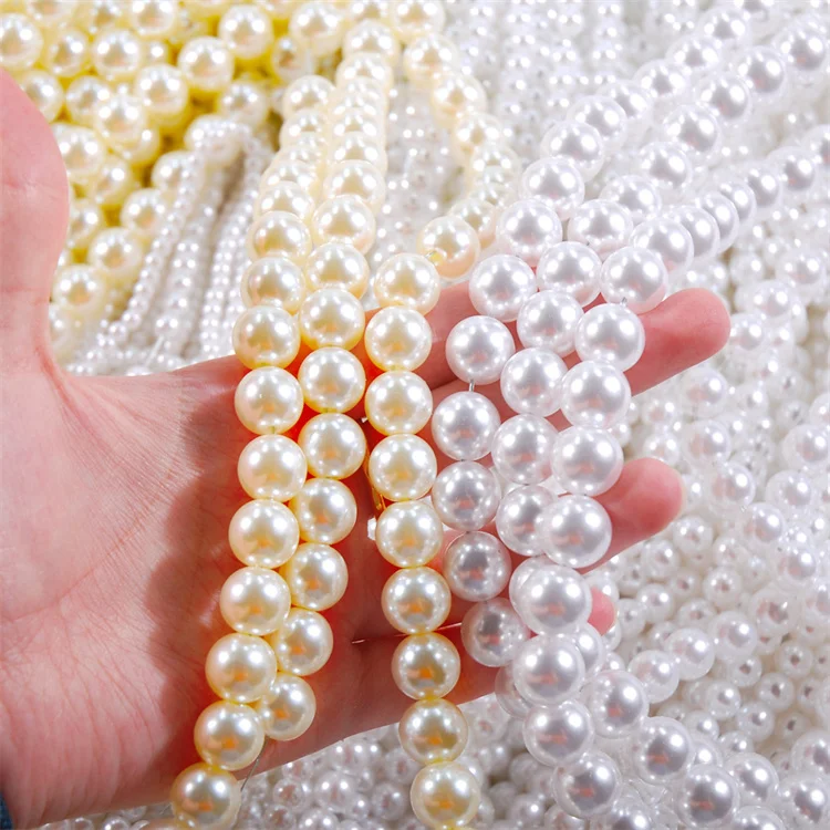 Hisenlee 4-20 мм жемчужные круглые бусины белого/цвета слоновой кости с прямыми отверстиями для браслета костюма «своими» 500 г/мешок