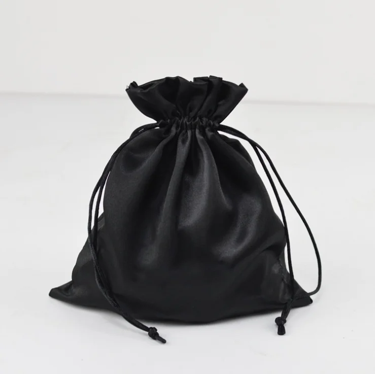 Large Capacity Cosmetic Polyester Satin Drawstring Makeup Bag