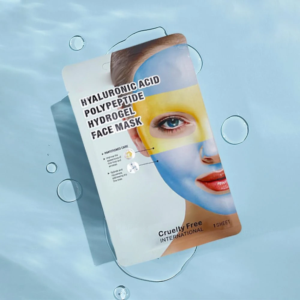 Custom Logo 12 Sheets Double Color Mask Tightening and Moisturizing Hyaluronic Acid Polypeptide Face Mask for Dry Skin Care