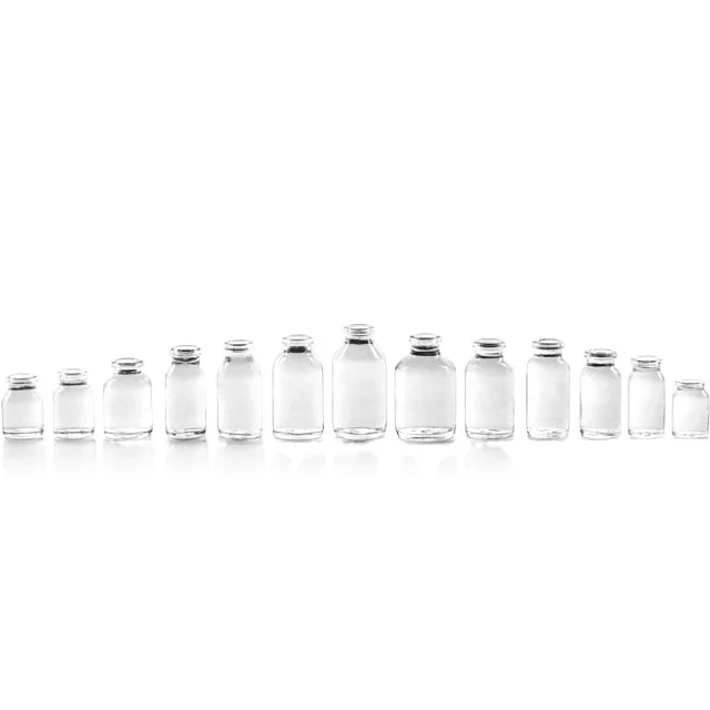 Ring Finish GB19.7mm 20mm  Antibiotics Clear Moulded Injection Glass Vials And Bottles USP Type I, II, III