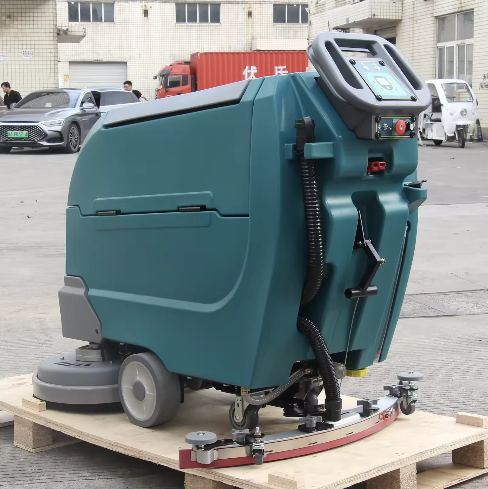 electric big floor cleaning equipment compact automatic walk behind floor scrubber drier washing machine