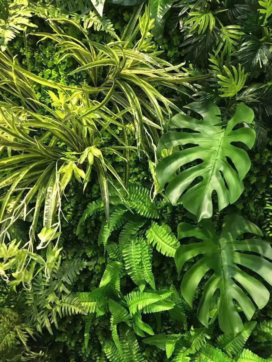 Grass Wall Panel Ivy Leaf Hedge Green Artificial Decorative Olive Leaves Panel