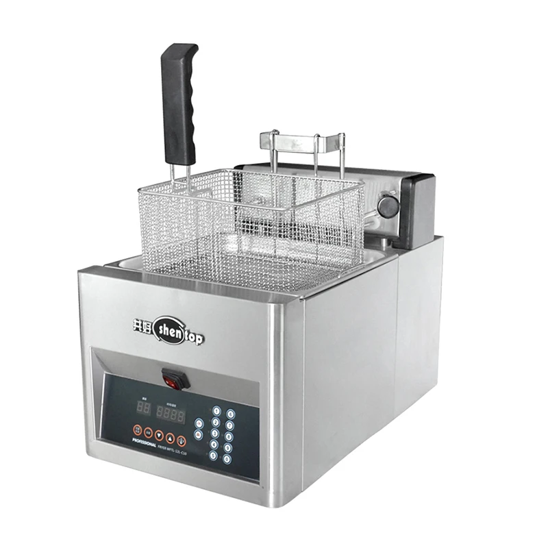 Commercial kitchen equipment kfc chicken deep fryer cooker machine stainless steel fried with basket up and down automatically