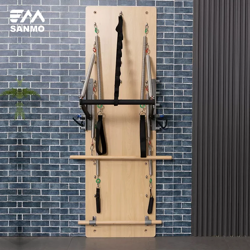 2024 NEW SANMO High Quality Professional Indoor Home Fitness Pilates Wall Mounted Reformer Pilates Springboard For Yoga Training