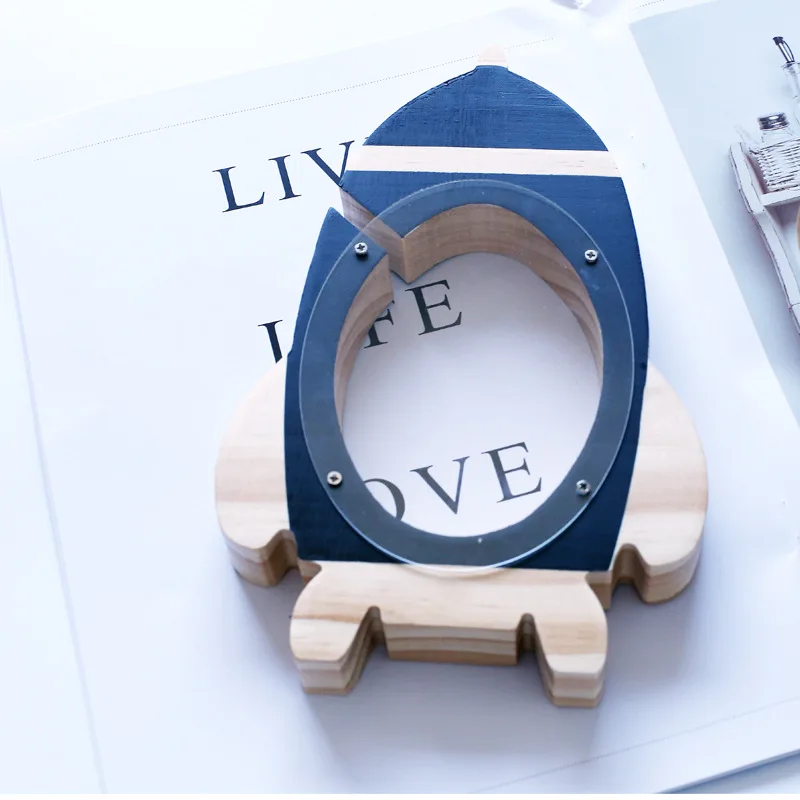 2021 Wholesale creative wooden piggy bank coin box saving box home decoration & rocket money bank for children
