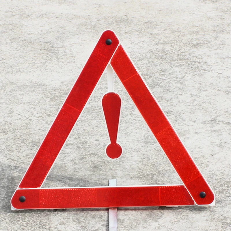 High Quality Reflective Car Tripod Emergency Warning Triangle Sign Pp Folding Vehicle Fault Car Tripod Warning Sign