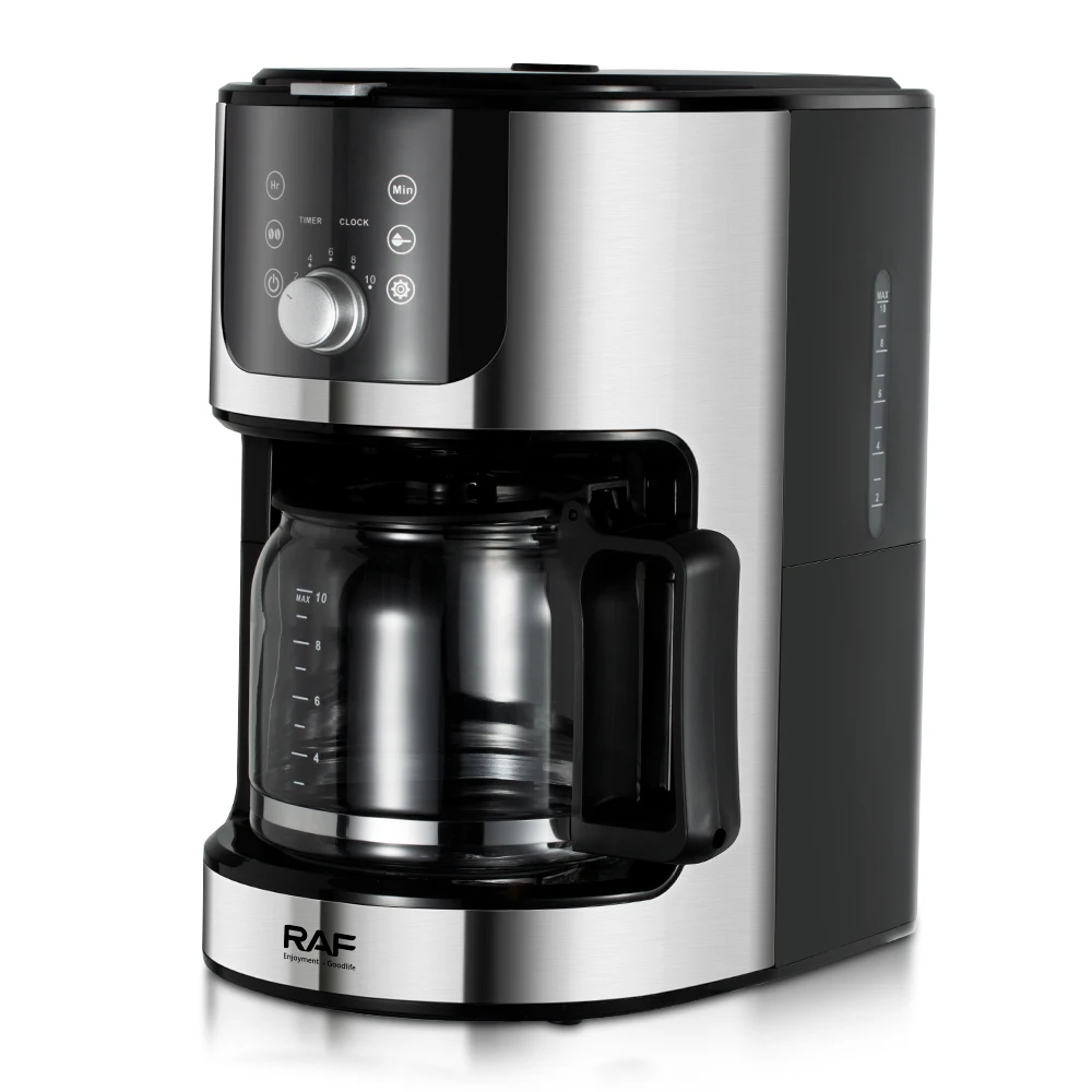 Electric Coffee Makers 2 Brew Styles 1.2L Water Reservoir Black Stainless Steel Drip Coffee Maker