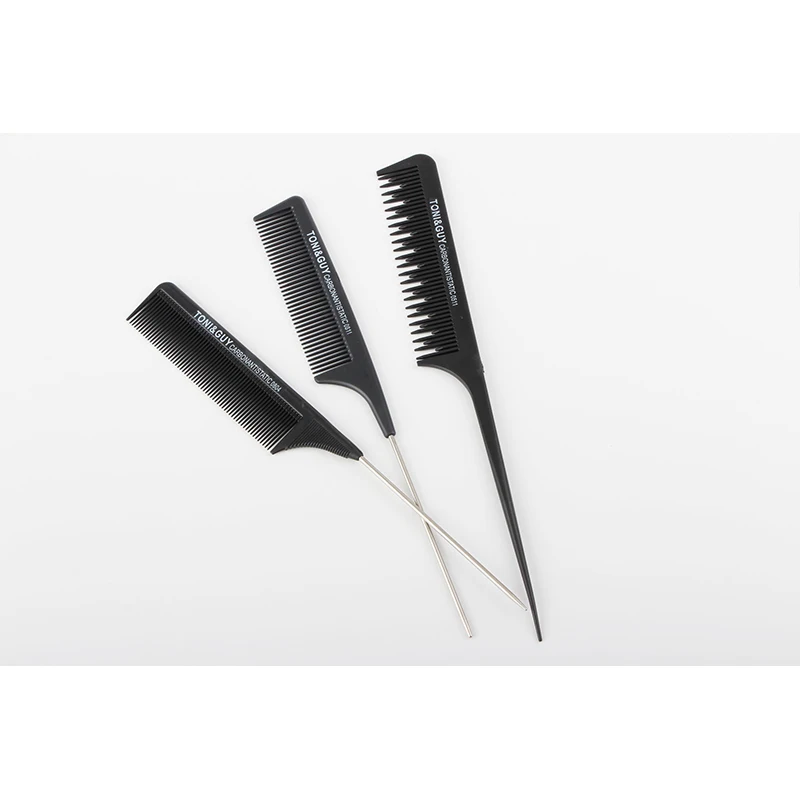 Professional Salon Hairdressing Tool Custom Barber Comb Cutting Styling Comb Heat Resistant Teasing Carbon Black Hair Comb