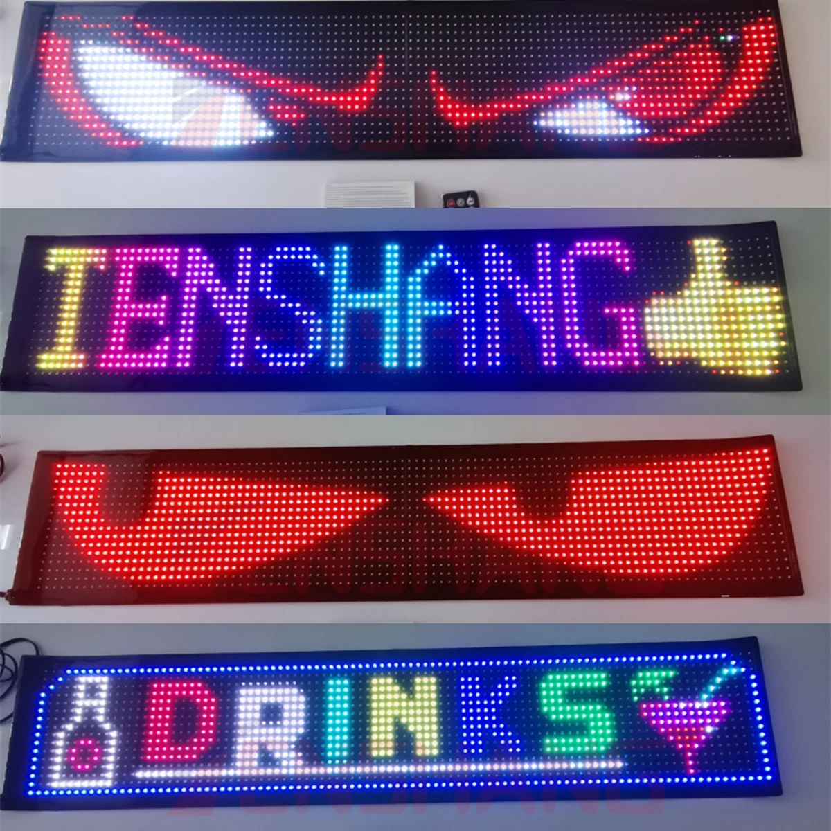 Truck Windshield Rgb Flexible Led Eye Display Smart App Control Scrolling Led Eye Animation Sign Board for Truck