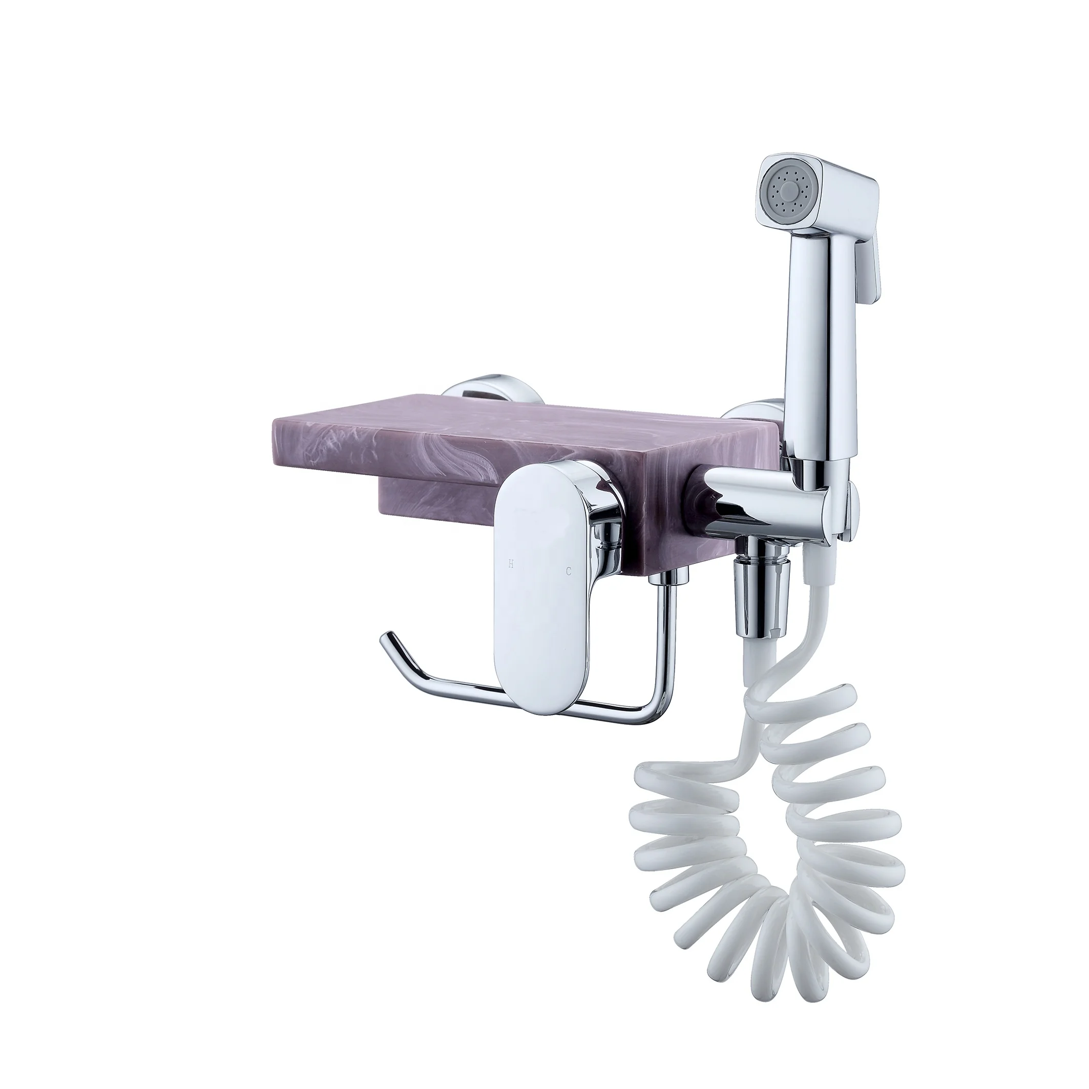 Flower is aspersed Spray gun shelf Toilet paper hanging rack Shower faucet bathroom accessories