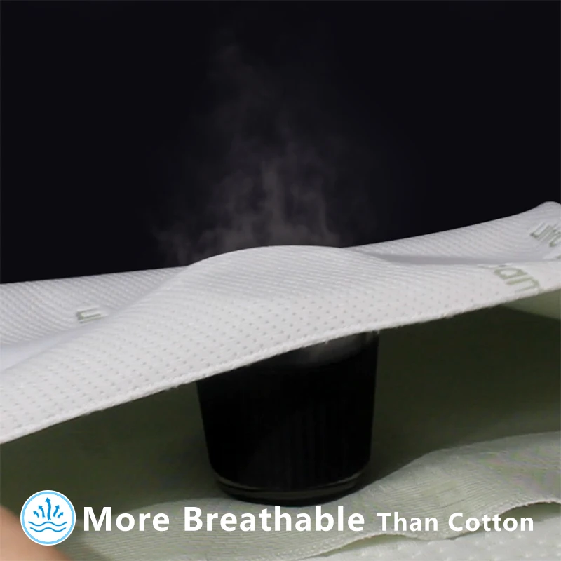 Wholesale full size anti bacteria breathable cooler bamboo jacquard fibre waterproof mattress cover protector for hotel