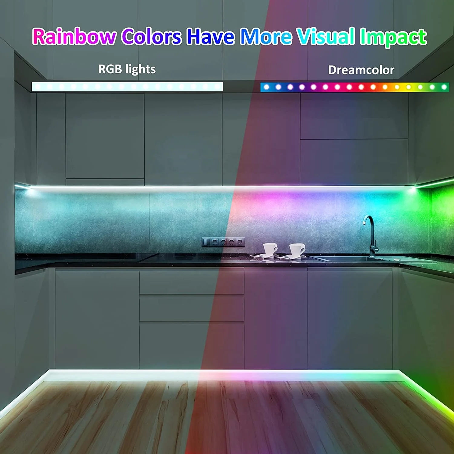 Dropshipping Smart APP Remote Control 150 300 LEDs Addressable RGB PCB Daytime Running LED Strip Light Kit 5M 10M