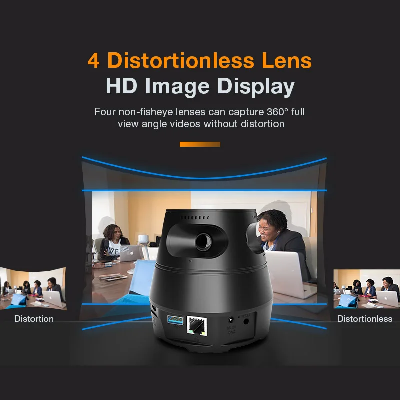 Anywii 360 Panoramic Intelligent Audio Video Conference Device Voice source tracking Video Conference Camera for Record meeting