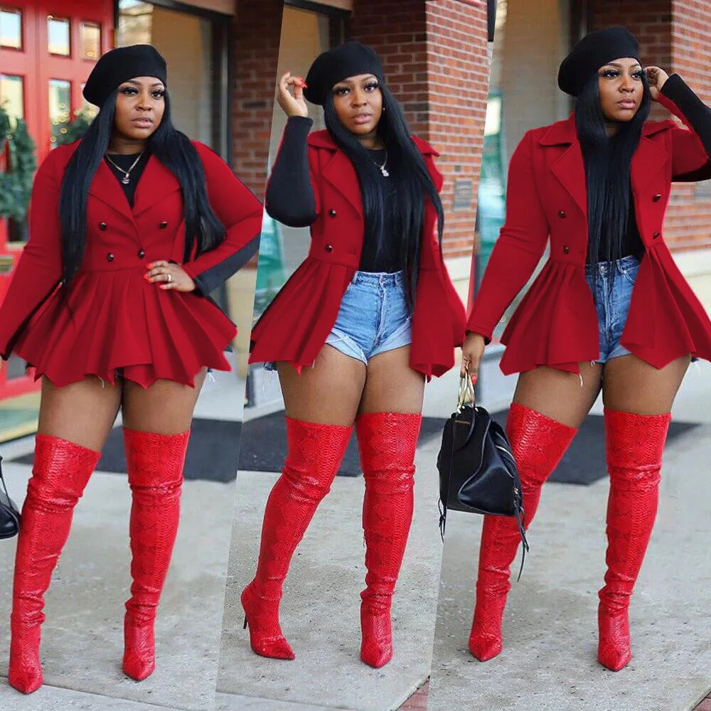 Осень 2021, лидер продаж, женское повседневное элегантное модное Плиссированное мини-платье-блейзер с длинным рукавом