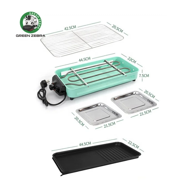 Non Stick Barbecue Griller Pan Smokeless Indoor TableTop Barbeque Electric Korean BBQ Grill