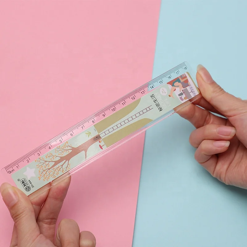 Прямая линейка Kawaii 18 см мультяшная для школьников рисования математическая геометрия канцелярская студентов