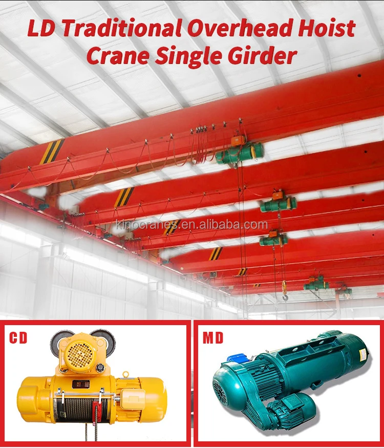 Warehouse LDA Electric Single Girder Travelling 5 Ton 10t 20 Ton 50 Ton Overhead Crane Price