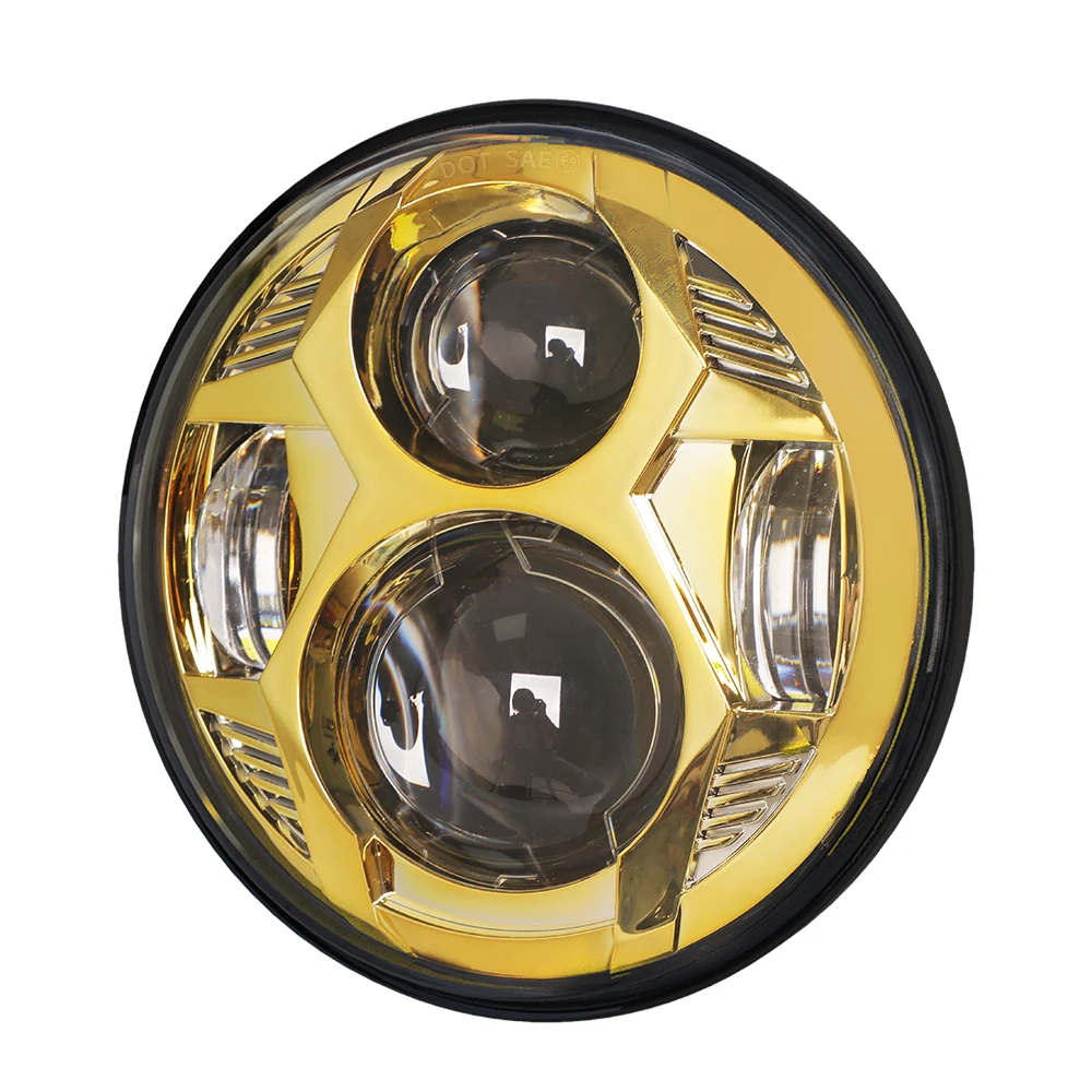 LED H4 Motorcycle Projector Headlight 75W 5 3/4 Round Headlight for Harley Davidson