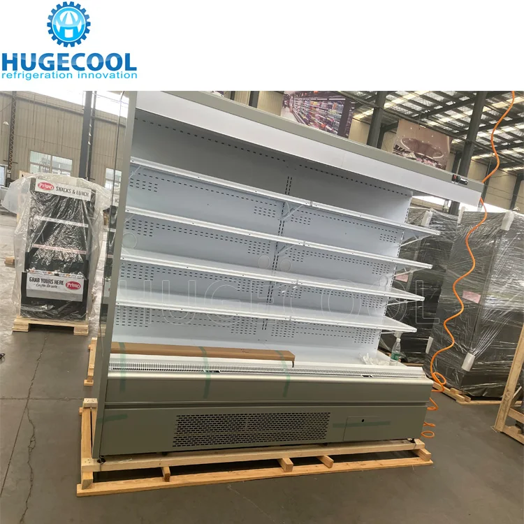 Supermarket multi deck open chiller refrigerator showcase for fruits and vegetables