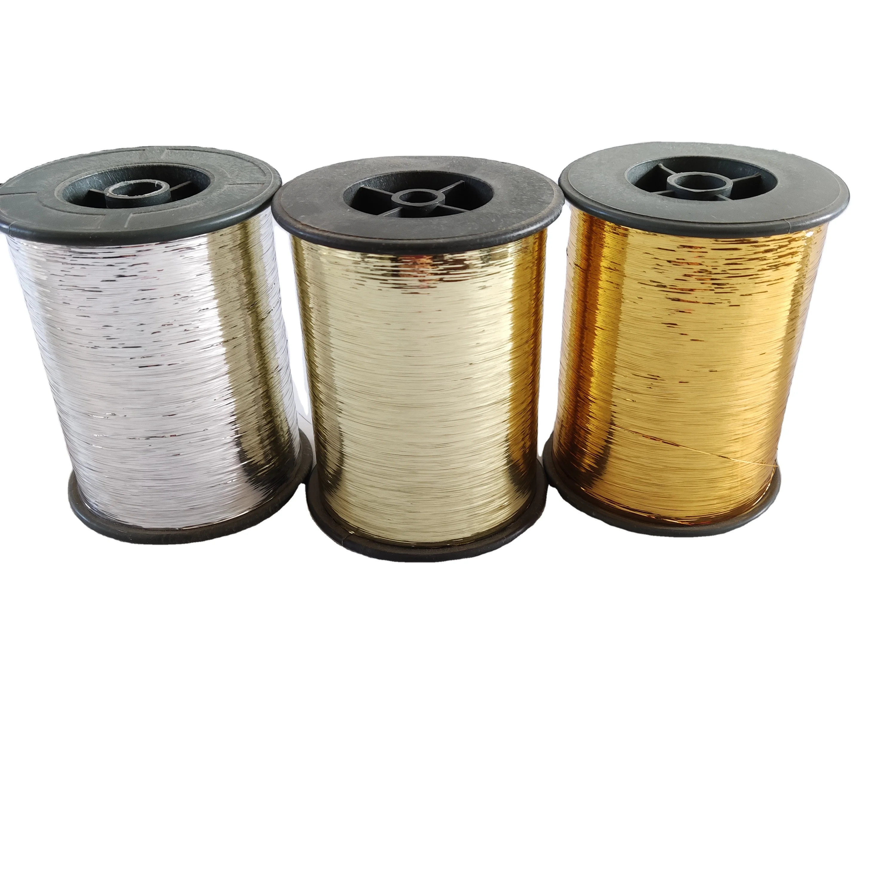 M type Metallic Yarn Pure Gold  Silver  Rainbow color Sparkle metallic yarn manufacturer
