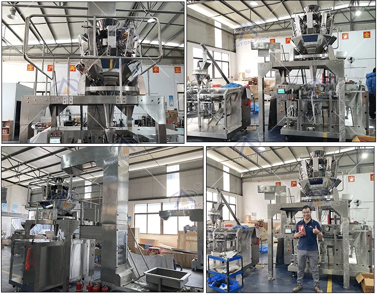 Automatic Snack Granule Zipper Doypack Pouch Snack Food Vertical Filling Packing Machine