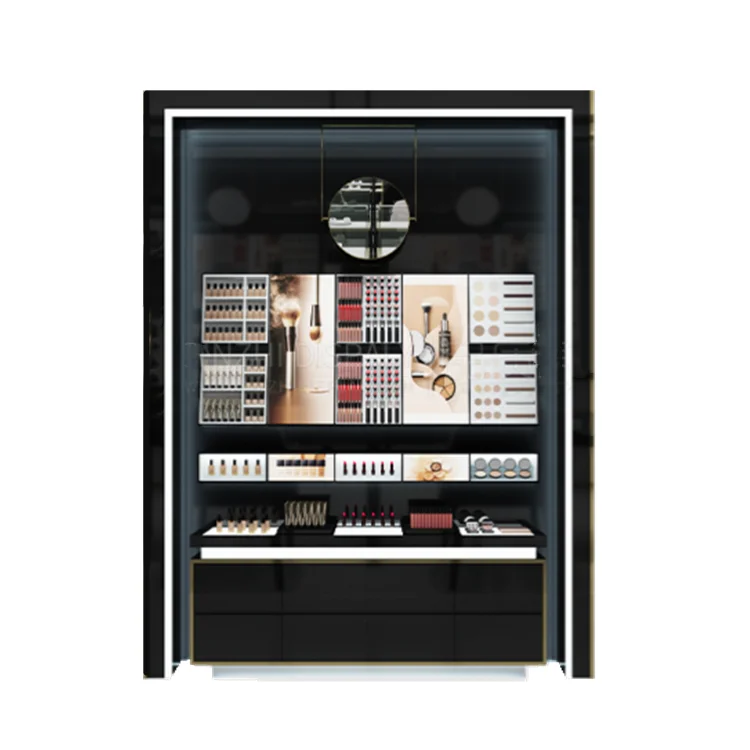 Retail Lipstick Stand Pedestal Stand Cosmetic Wall Showcase Makeup Display Cabinet Beauty Shop Fixtures Retail