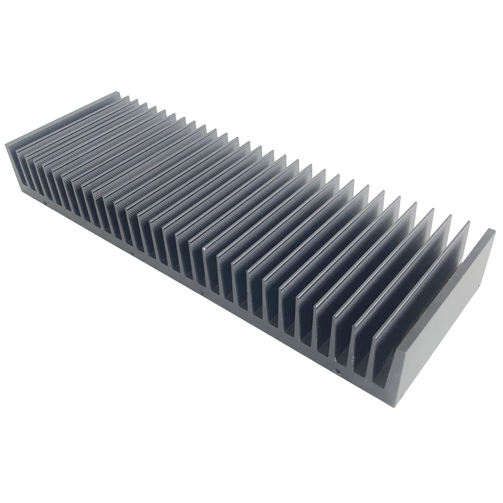 Black Body Color Large Aluminum Heat Sink 301(W)*40(H)*100(L)mm 6063 T5 Custom Extruded Heatsink For LED light