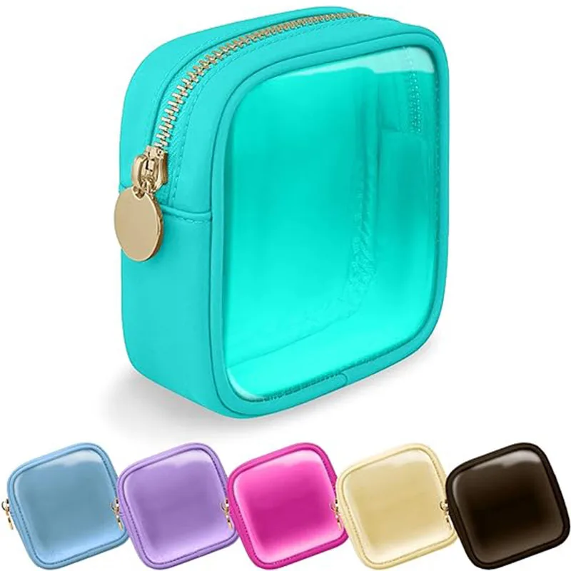 Light promotional Mini Clear Travel Organizer Bag Small Cute Makeup Zipper Pouch Purse Transparent PVC Coin Pouch Bag