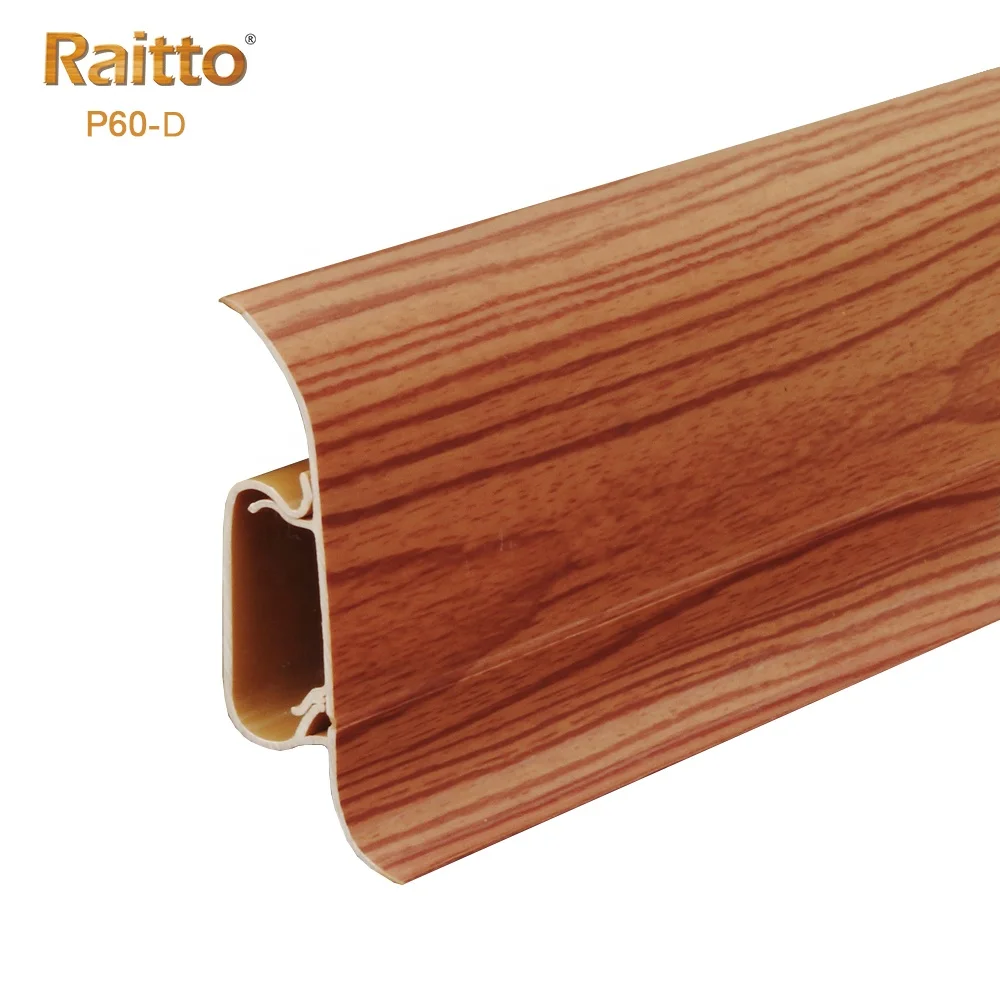 P60-D, RAITTO PVC profile price wall decor moulding plastic skirting board PVC plinth