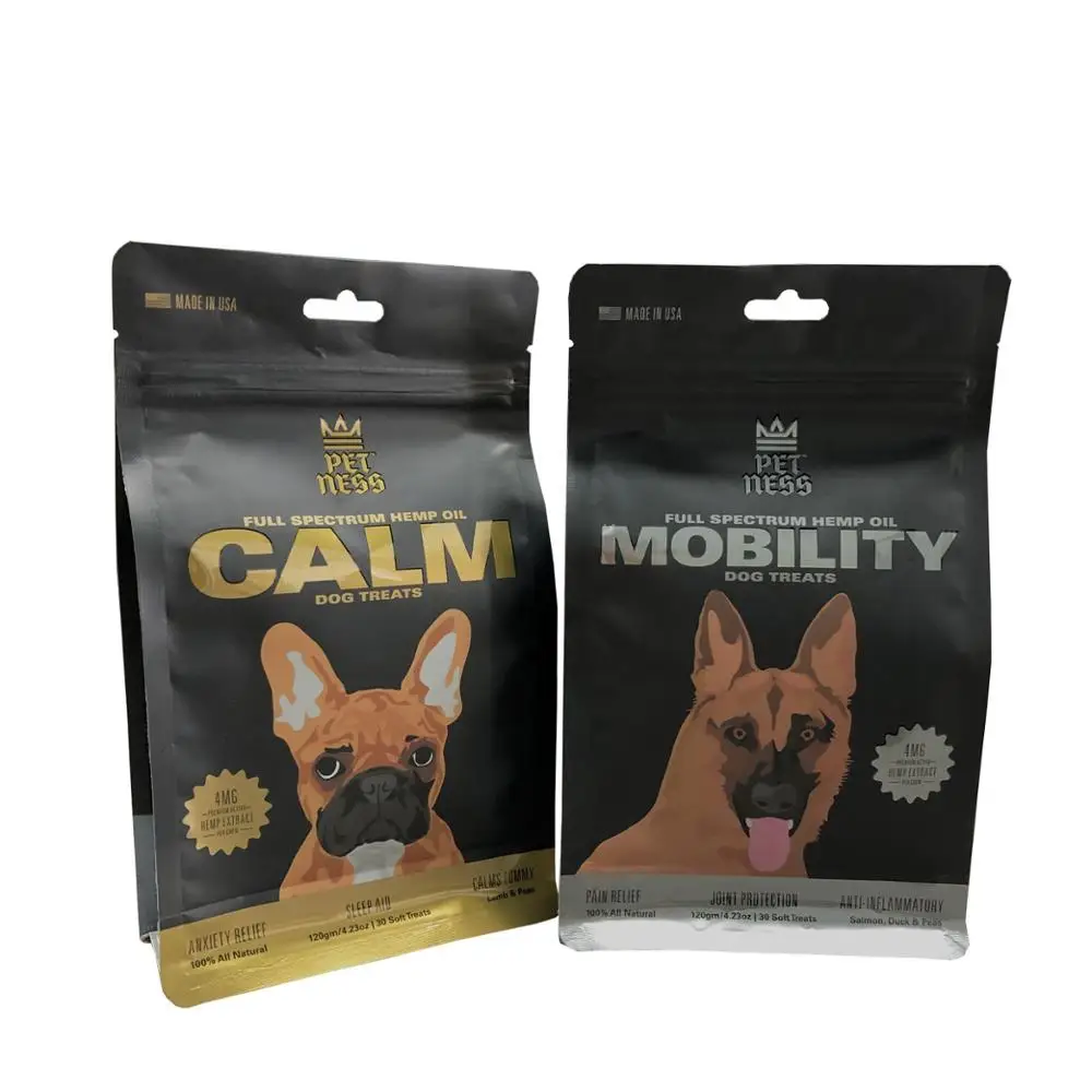 Mylar Bag Zipper Lock Foil Lined Square Bottom Bags of Dog Food Packaging Bag Resealable Matte Black Rice Heat Seal Paypal