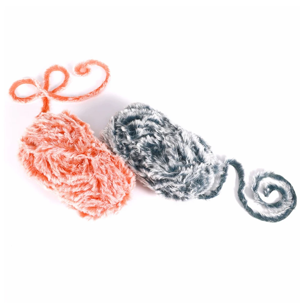 Heny factory Imitation Mink Down Feather Hand Knitting Stick Needle Knitting Hat Scarf Crochet Yarn Special Fur Fancy Yarn