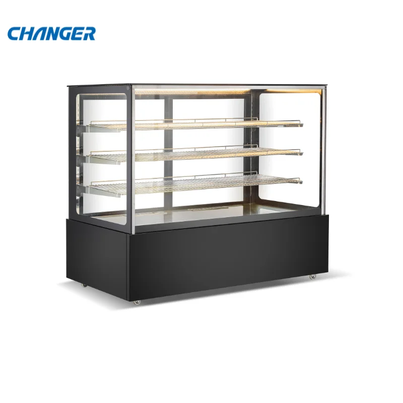 Food display commercial equipment bakery coffee shop square glass heated display case 110V/220V with ETL CE certificate