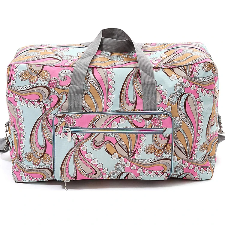 Custom Travelling Duffle Bag Foldable Luggage Suitcase Sport Gym Hiking School Designer Waterproof Polyester Light Weight Women