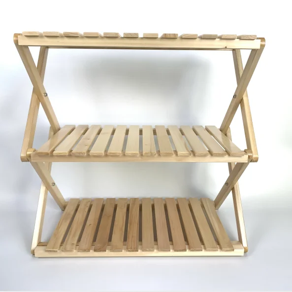 
wooden foldable garden flower shelf 
