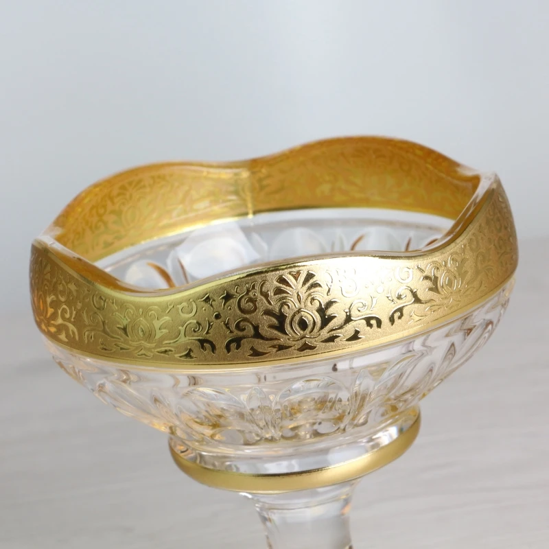 Good Quality Uzbekistan Popular Style 1+2+6 Set Crystal Bohemia Glass Bowl Series