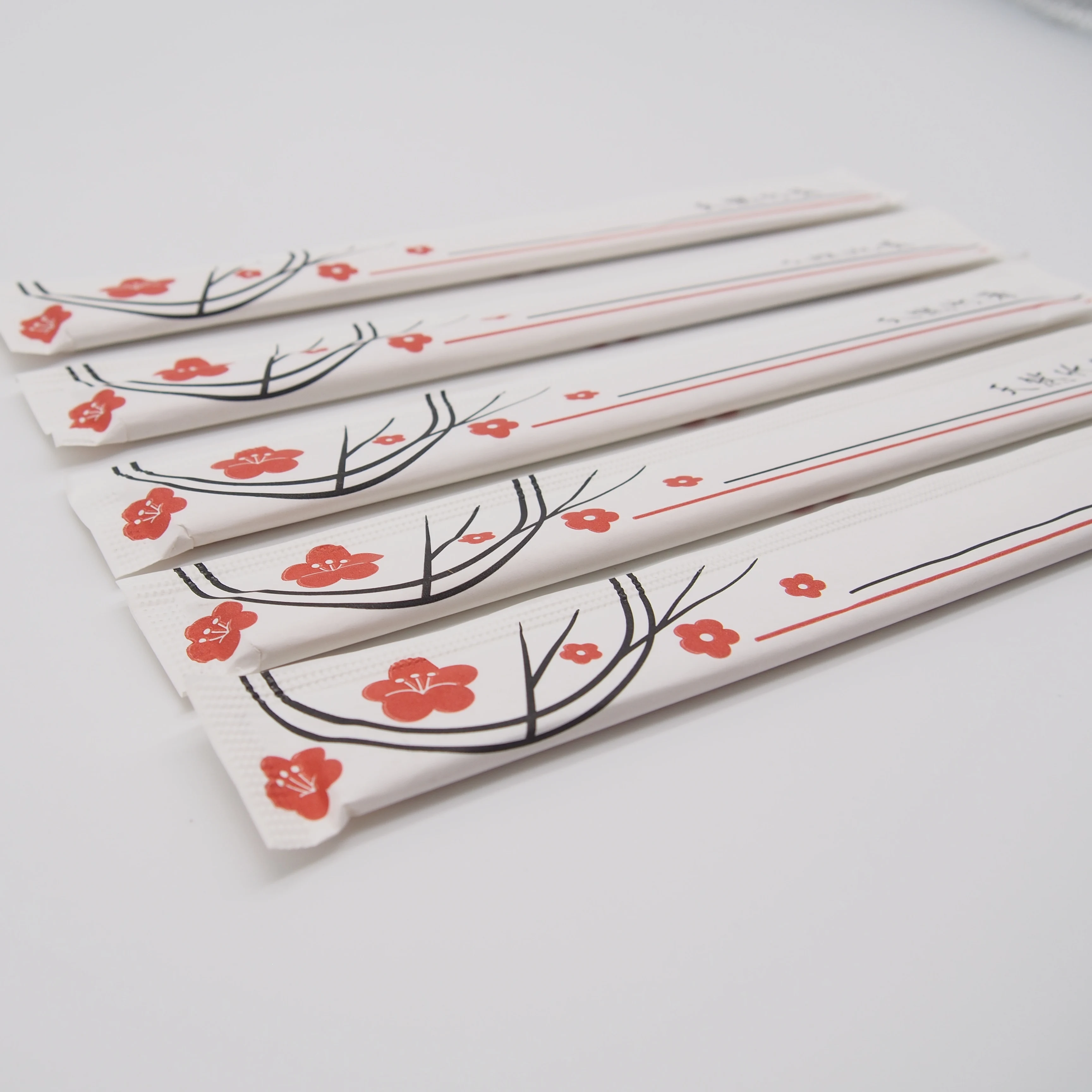 Premium Bamboo Chopsticks paper sleeve wrapped Disposable Asian Cuisine natural no burrs noodles chop sticks