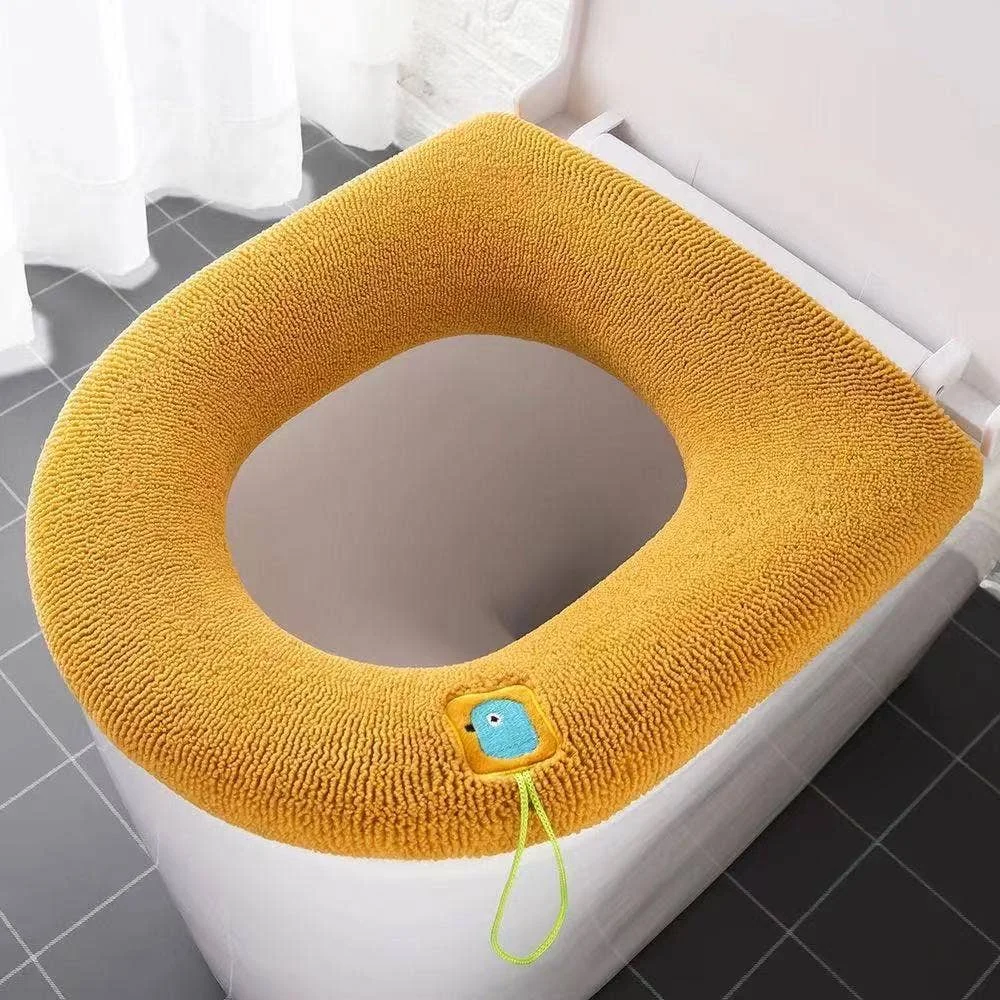 Wholesale Toilet Seat Cover Thicken Closestool Mat Knitted Seat Cushion Washable O-shape Pad Bidet Cover Bathroom Accessories