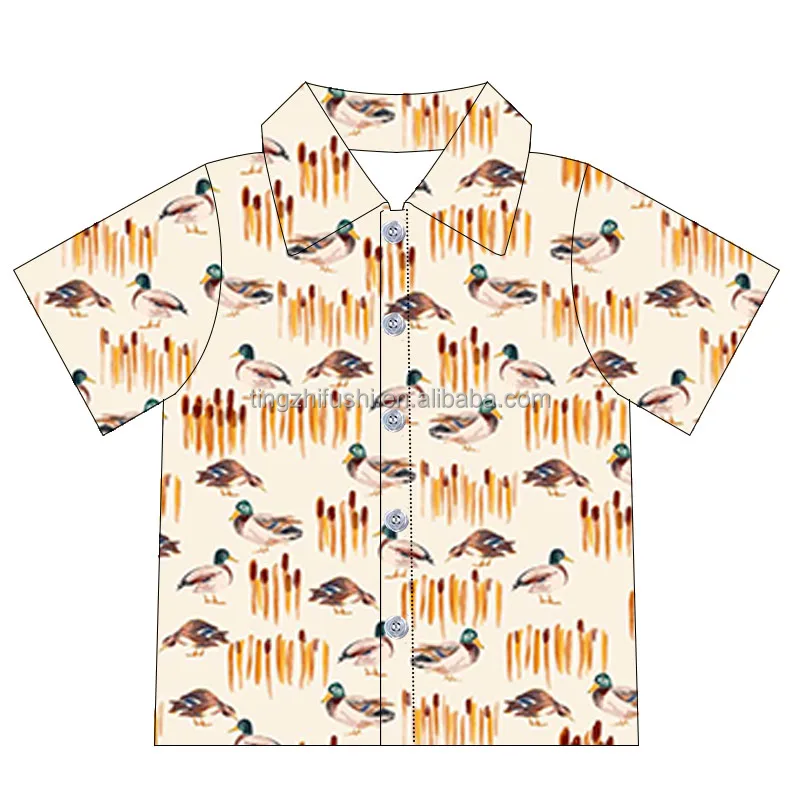 Детская рубашка на пуговицах с коротким рукавом