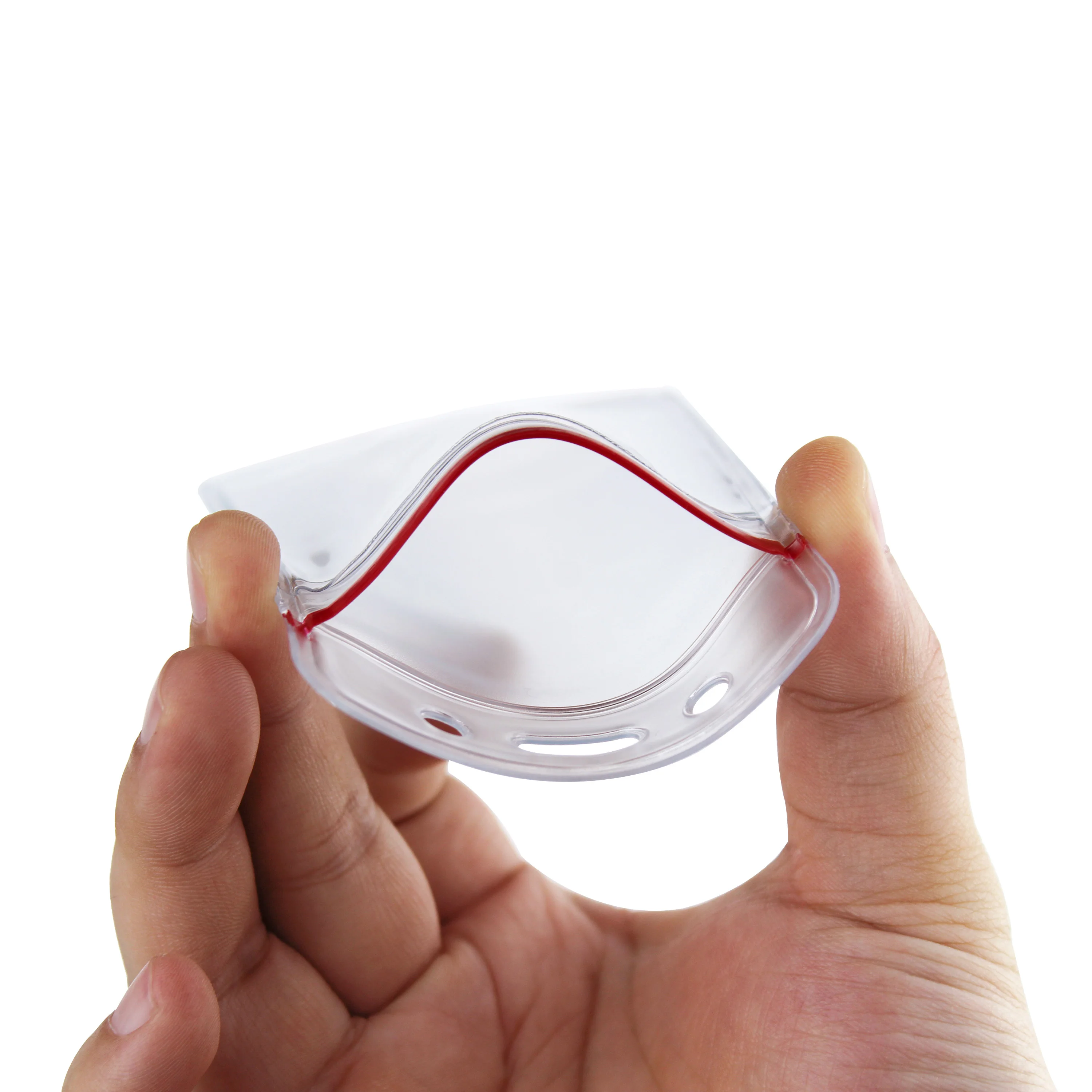 Wholesale MOQ100 Resealable Vertical Top Load  Waterproof Extra Thickness PVC Transparent Id Card Badge Holder Frosted Design