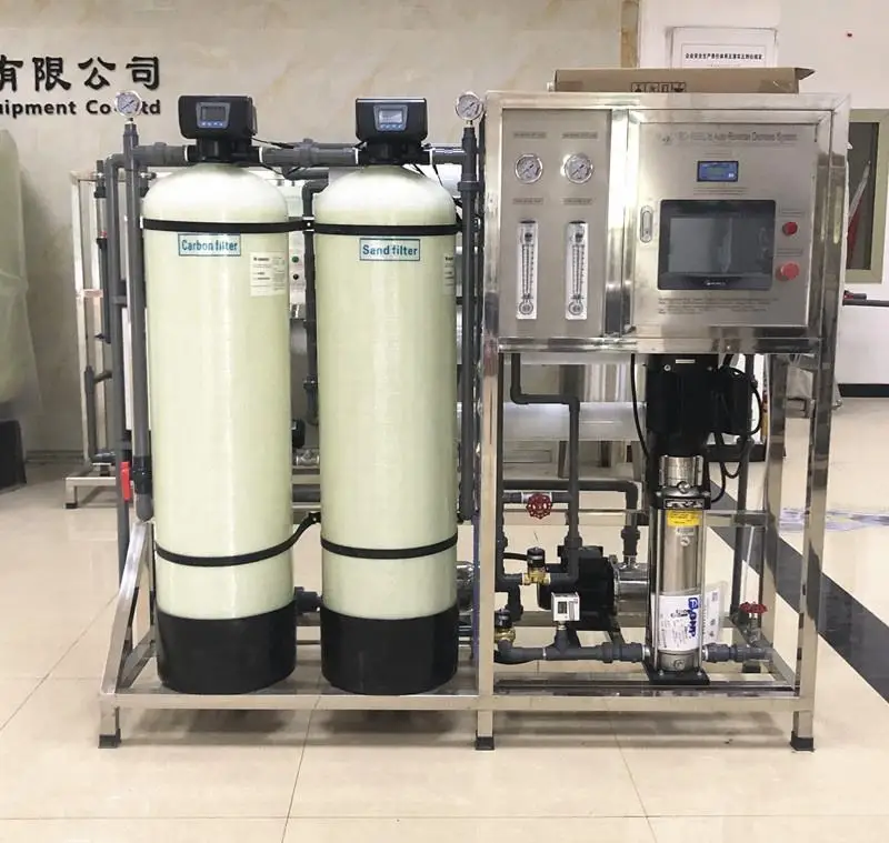 1000LPH Bore Well Brackish Water Treatment System Salt Water Reverse Osmosis To Drinking Water Desalination Machines