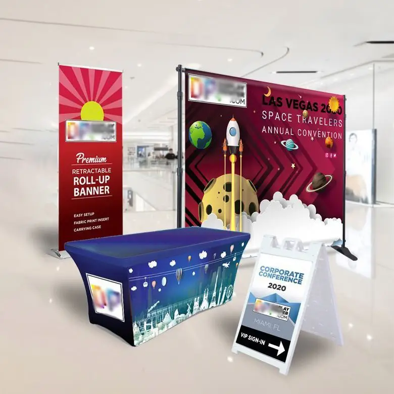 Top Selling Rotating Single Side Pop up Banner Retractable Banner Stand Wide Stable Base Roll Up Banner Stand