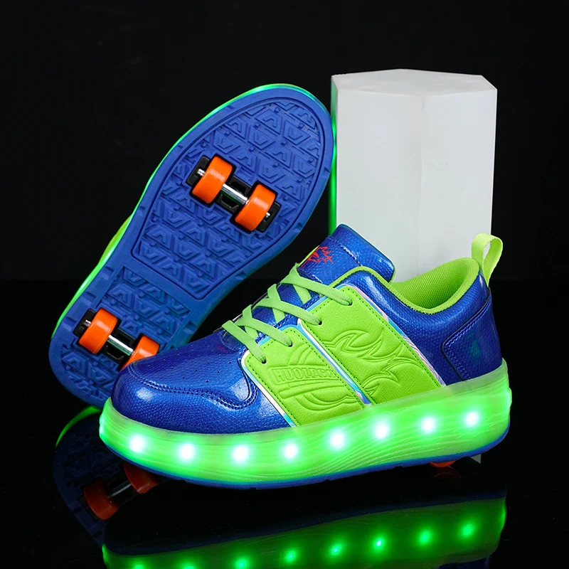 High Quality Usb Rechargeable Led Light Roller Shoes Wheel Skate Sneaker Shoes For Boys Girls Kids