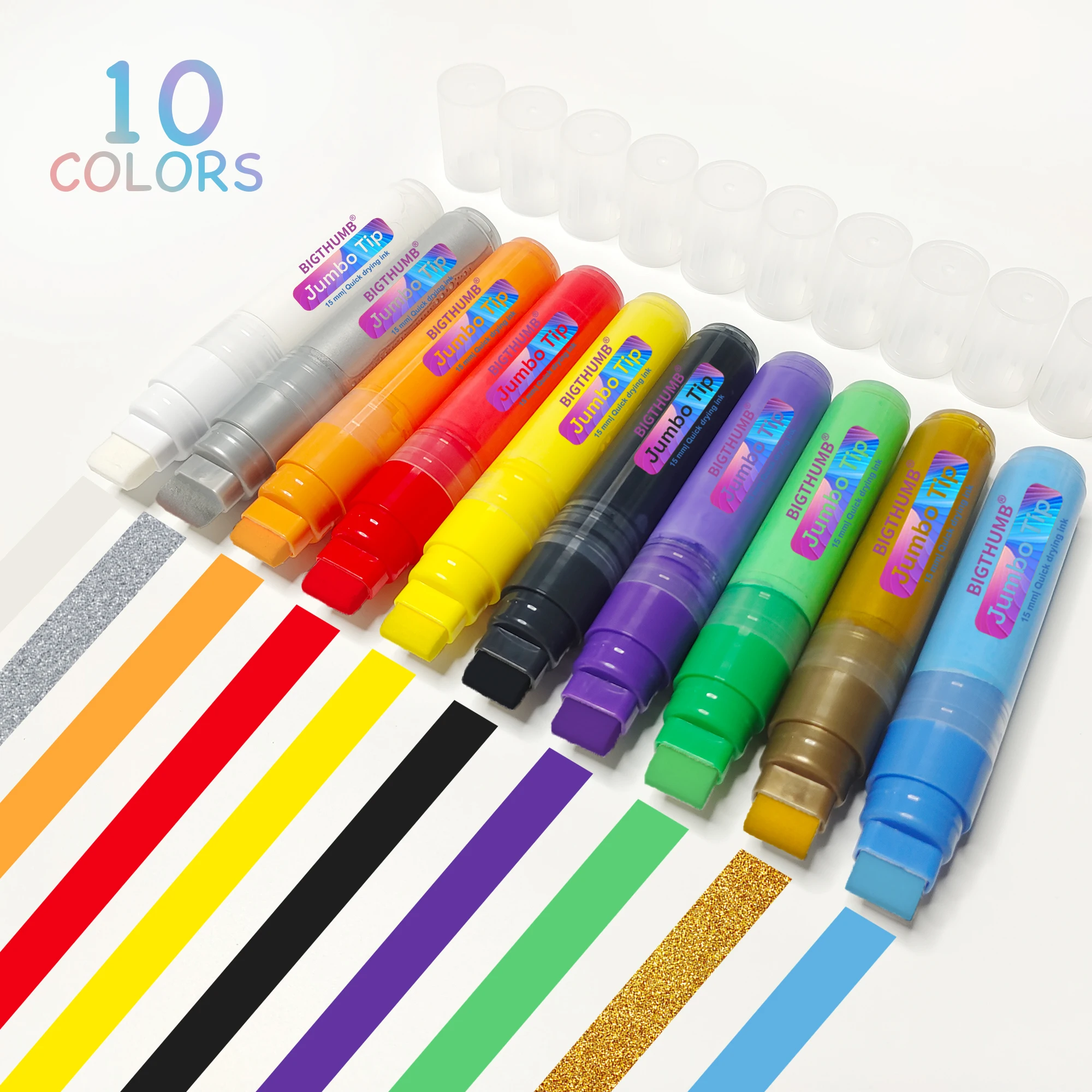 Large Size Liquid Chalk Markers Pen Square Tip - Bold Color Chalk Board Marker for Chalkboards, Windows, Signs, Blackboards