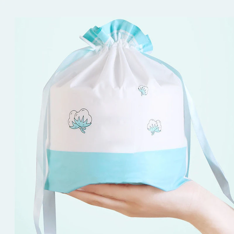 Cotton Face Towel 200GSM Soft Lint-free Facial Cotton Tissue 60Pcs Disposable Dry Towel for Sensitive Skin With Dust-Proof Bag