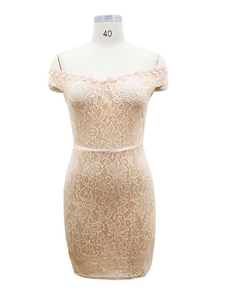 Wholesale sexy Women Plus Size lace Dress High Quality Summer Party Dress comfortable soft Women Embroidery Mid-Calf Dress