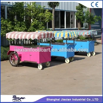 JX-IC160 Food trolley push carts mobile food ice cream cart for sale