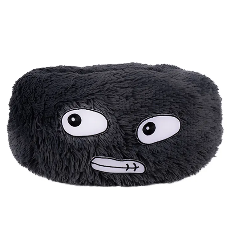 
Wholesale Velvet Cute Cozy Round Puppy Cat Cave Bed Donut Pet Cat Sofa Bed with Expression 