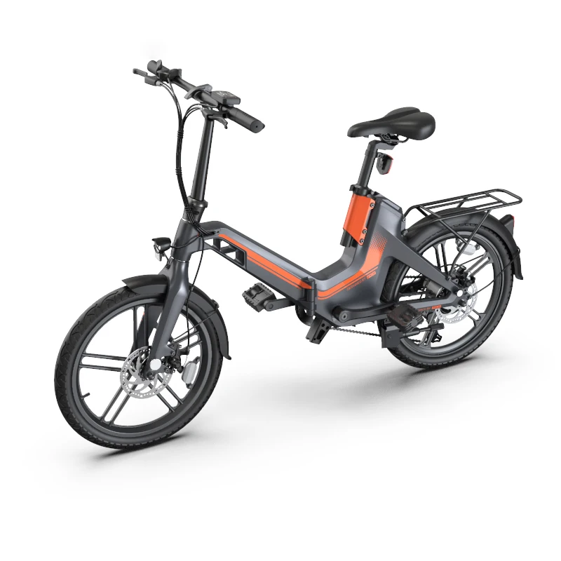 20 Inches City Electric Bicycle With Rear Rack PXID P4 Fast Speed High-End City Bicycle  2 Wide Wheels E Bike for Adults