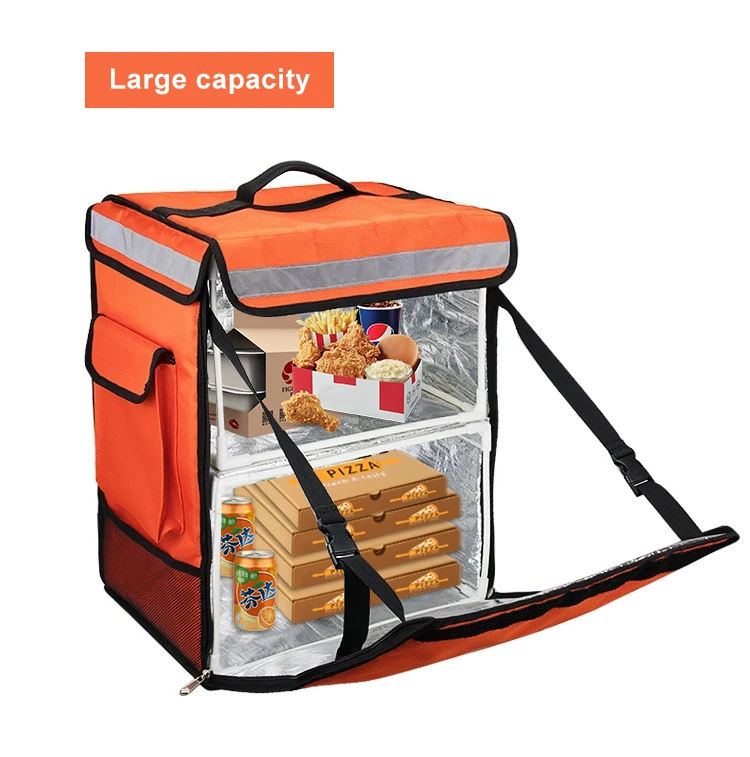 large capacity commercial food carry cooler bags pizza insulated thermal backpack motorcycle delivery bag