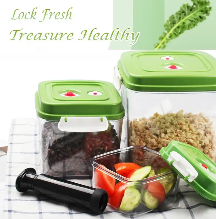 New Style Popular Customized  Plastic Storage Airtight Food Container Storage Vacuum Box With Pump